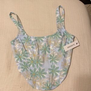 NWT Glassons Daisy Tie Back Corset Top